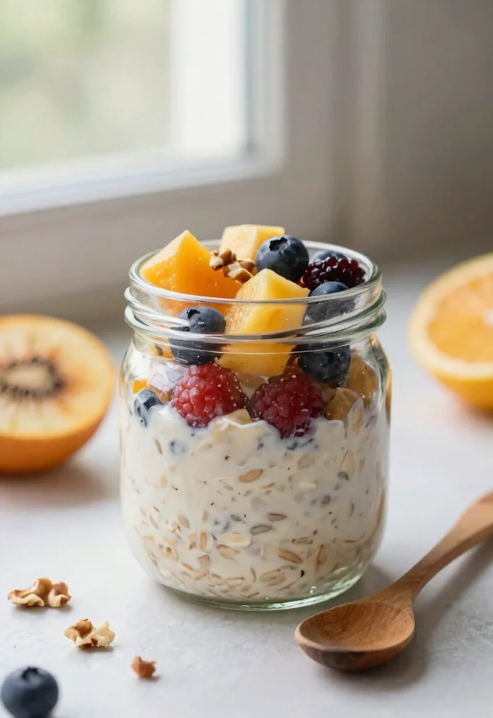 14 Easy Breakfast Recipes That Will Kickstart Your Day with Nutrition! - 3. Overnight Oats with Fruit 1
