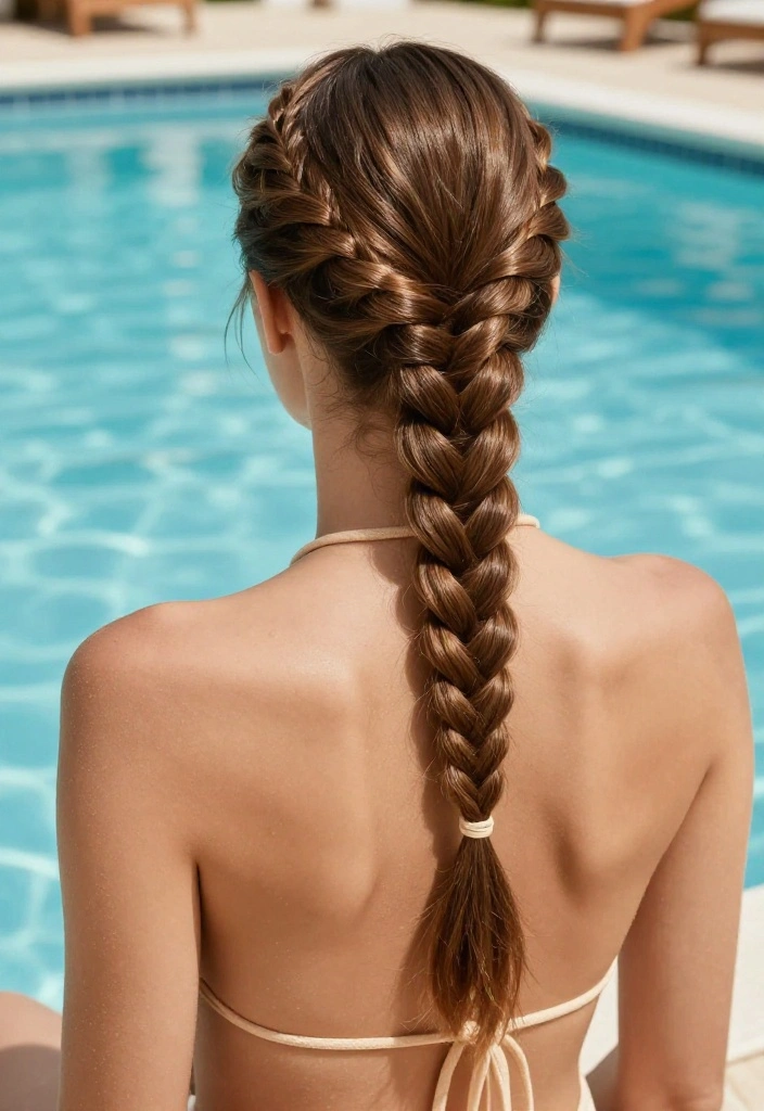 15 Secure Hairstyles to Go Swimming Without Getting Awful Tangles - 11. French Braid 1