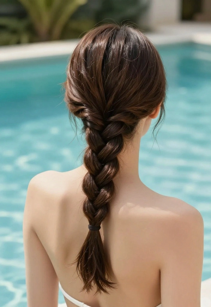 15 Secure Hairstyles to Go Swimming Without Getting Awful Tangles - 13. Low Braided Bun 1