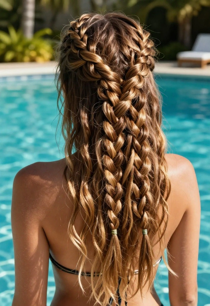 15 Secure Hairstyles to Go Swimming Without Getting Awful Tangles - 5. Waterfall Braid 1