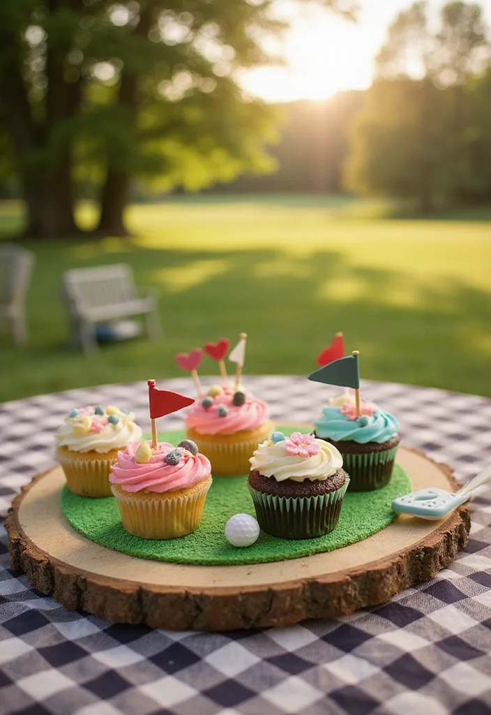 16 Golf Cupcake Designs: Mini Treats for Your Next Golf Event - 12. Golfing Couples Cupcakes 1