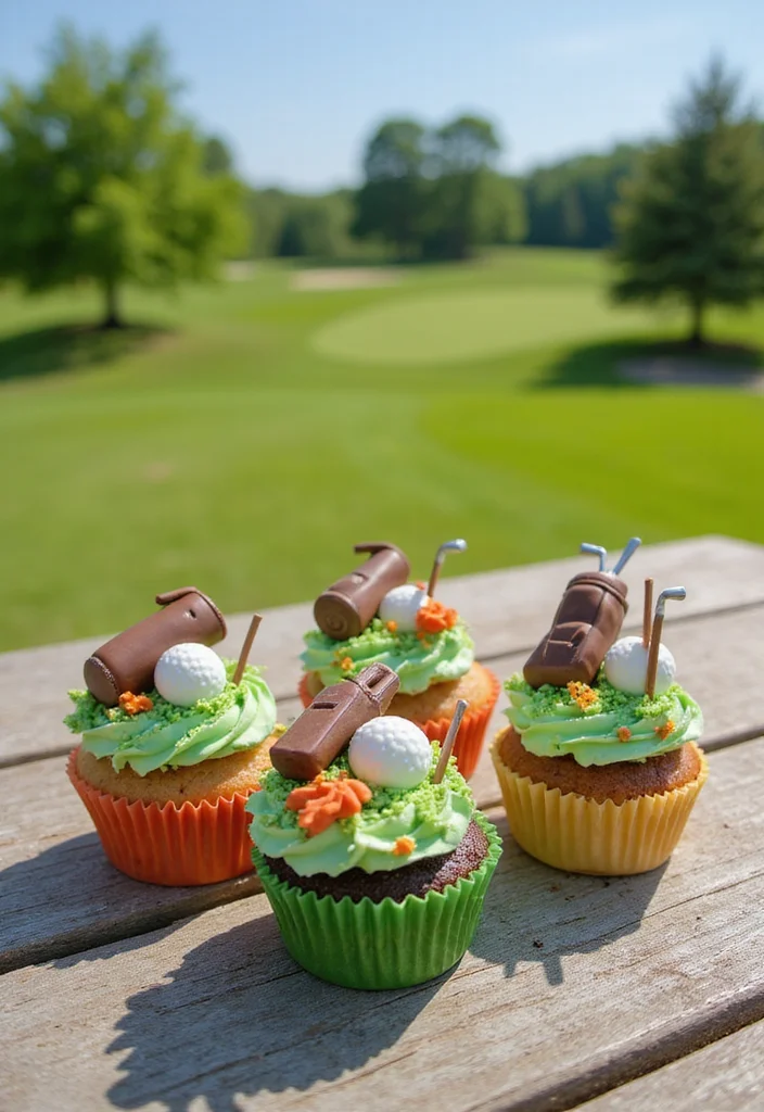 16 Golf Cupcake Designs: Mini Treats for Your Next Golf Event - 14. Sporty Cupcakes with Edible Golf Gear 1