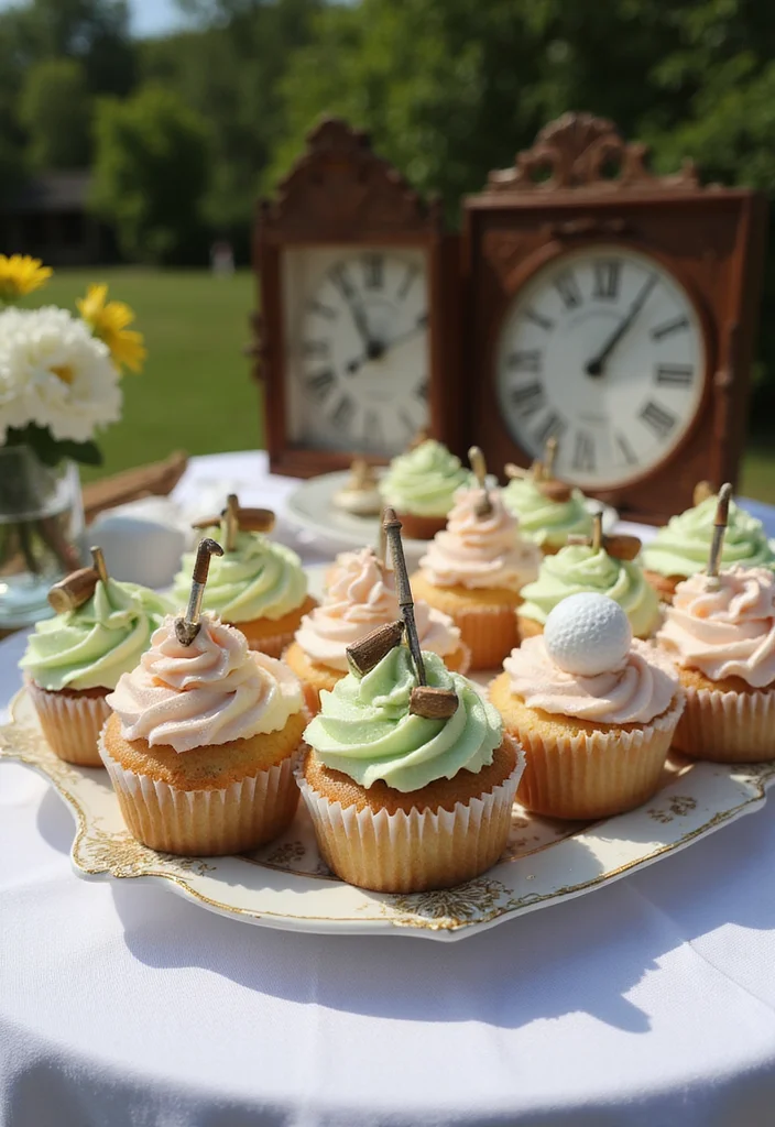 16 Golf Cupcake Designs: Mini Treats for Your Next Golf Event - 15. Vintage Golf Cupcakes 1