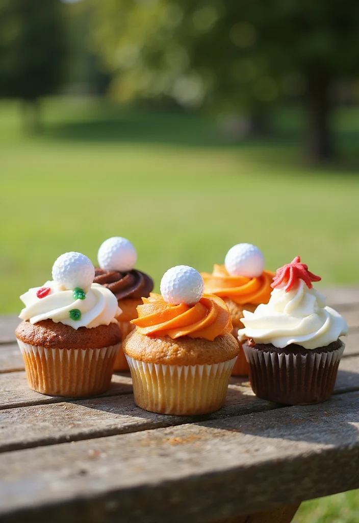 16 Golf Cupcake Designs: Mini Treats for Your Next Golf Event - 16. Seasonal Golf Cupcakes 1