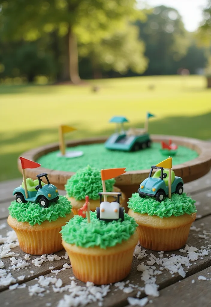 16 Golf Cupcake Designs: Mini Treats for Your Next Golf Event - 4. Miniature Golf Scene Cupcakes 1