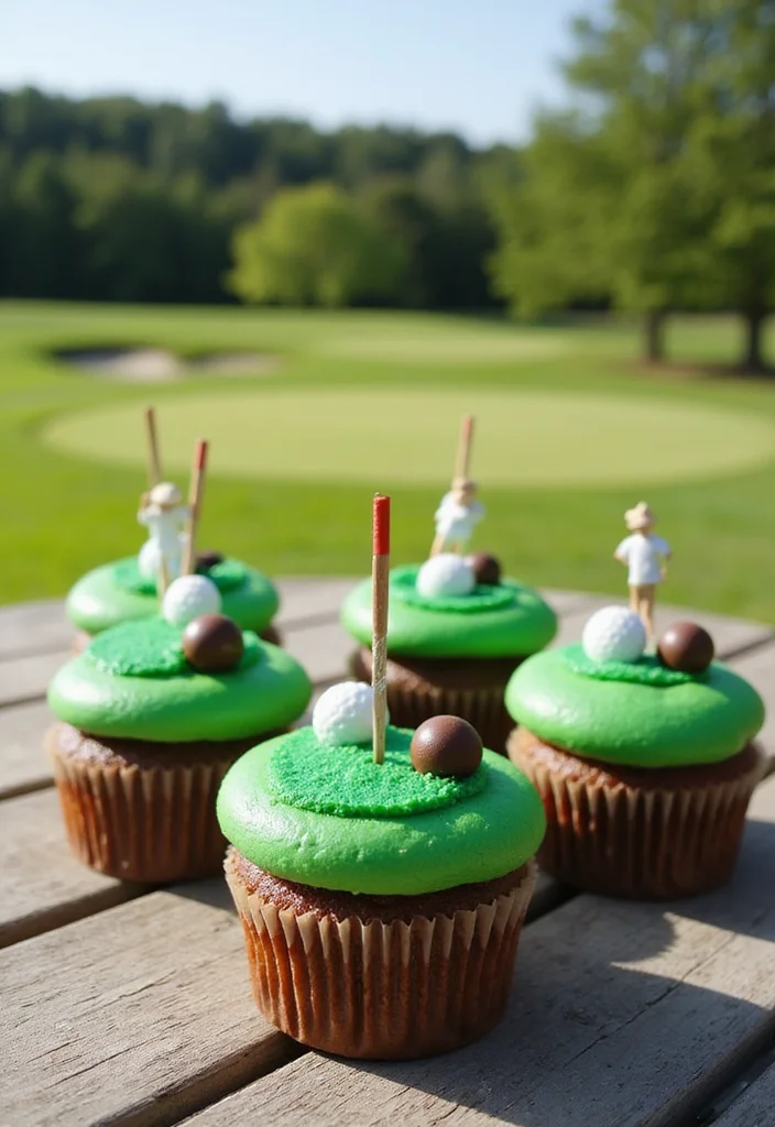 16 Golf Cupcake Designs: Mini Treats for Your Next Golf Event - 7. Golf Green Cupcakes with Putting Greens 1