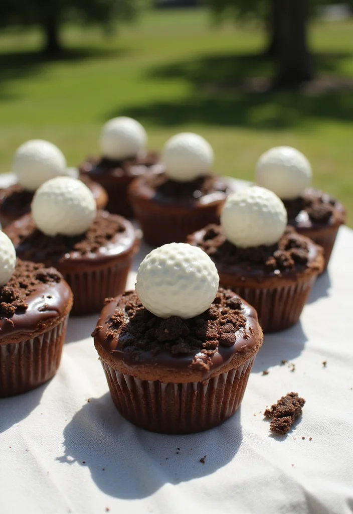 16 Golf Cupcake Designs: Mini Treats for Your Next Golf Event - 9. Chocolate Golf Cupcakes 1