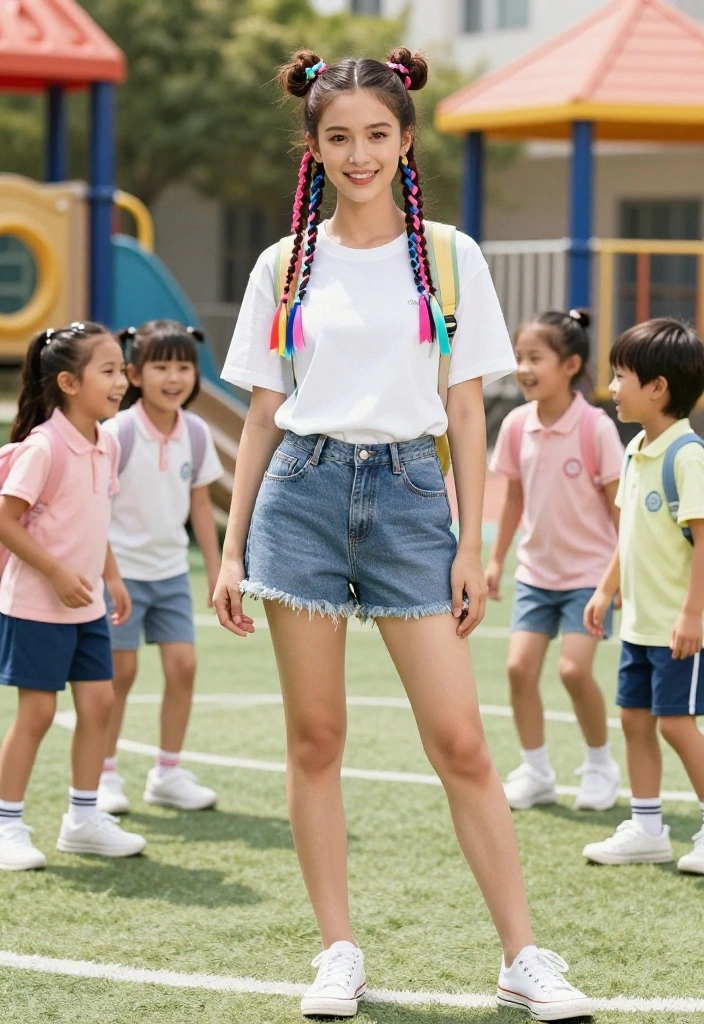 18 Aesthetic Hairstyles with Ribbon to Rock Back to School - 10. Twisted Ribbon Buns 1