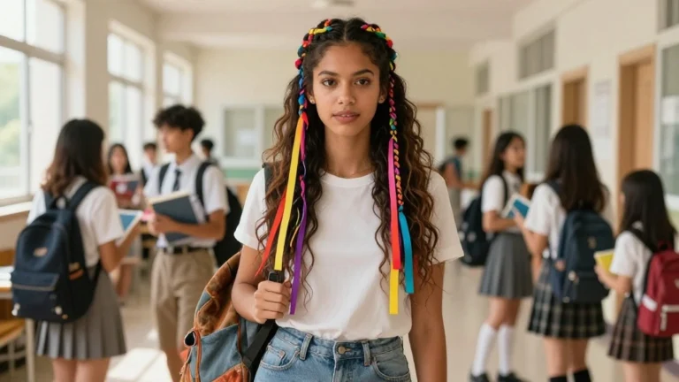 18 Aesthetic Hairstyles with Ribbon to Rock Back to School