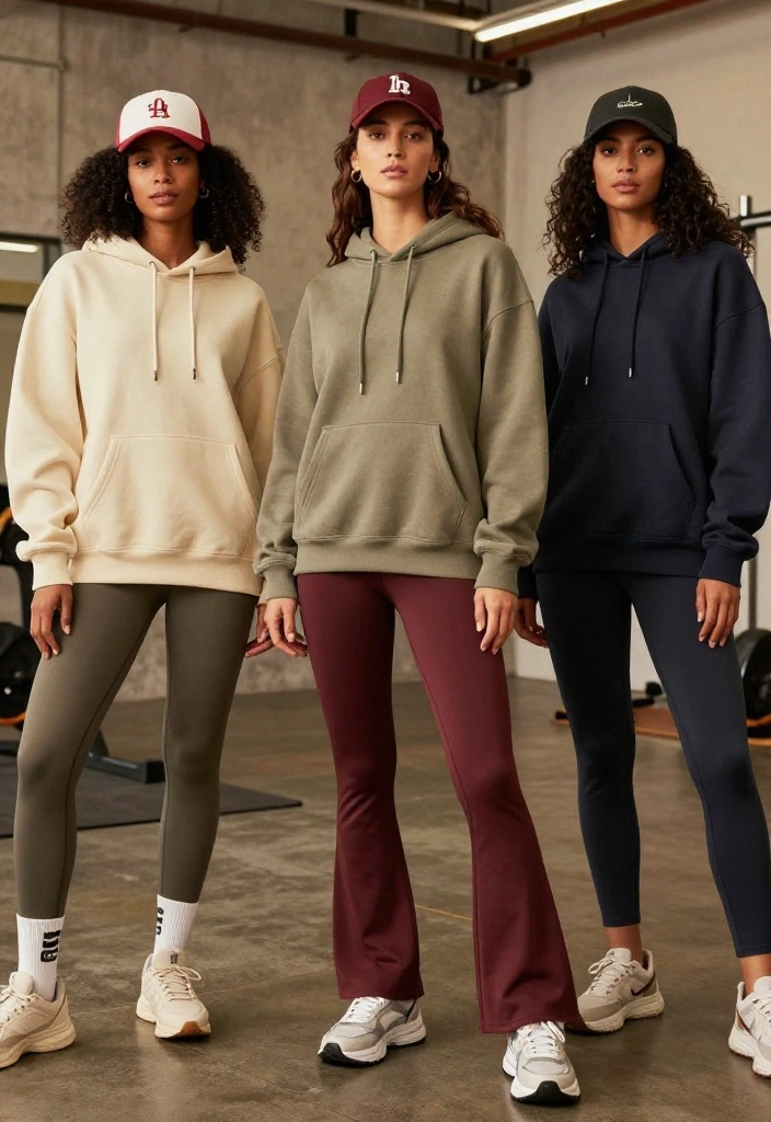 18 Alt Workout Outfits for Gym-Goers Who Refuse to Wear Basic Activewear - 5. Oversized Hoodies and Flared Leggings 1
