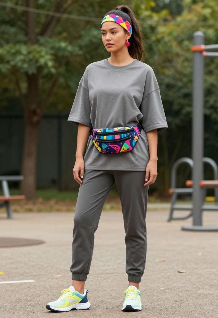 18 Baggy Workout Outfits That Are Comfortable Without Looking Sloppy - 9. Funky Accessories 1