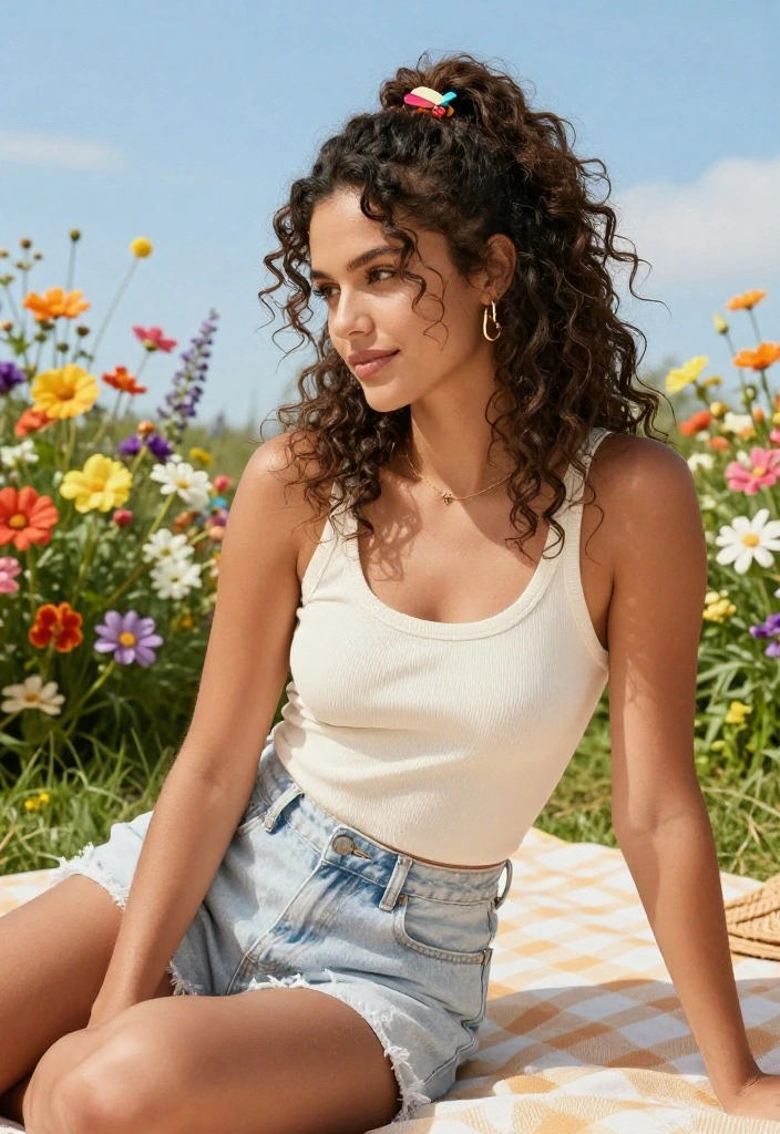 18 Claw Clip Summer Updo Hairstyles You Can Do in Seconds - 2. Messy Half-Up with Claw Clip 1