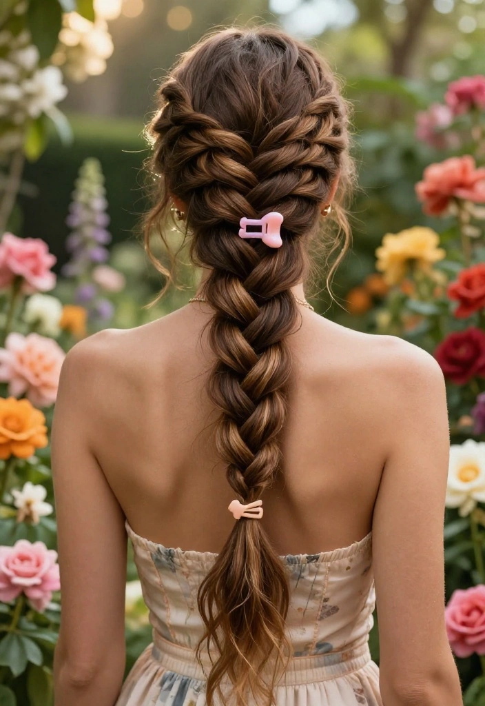 18 Claw Clip Summer Updo Hairstyles You Can Do in Seconds - 4. The Braided Claw Clip Updo 1