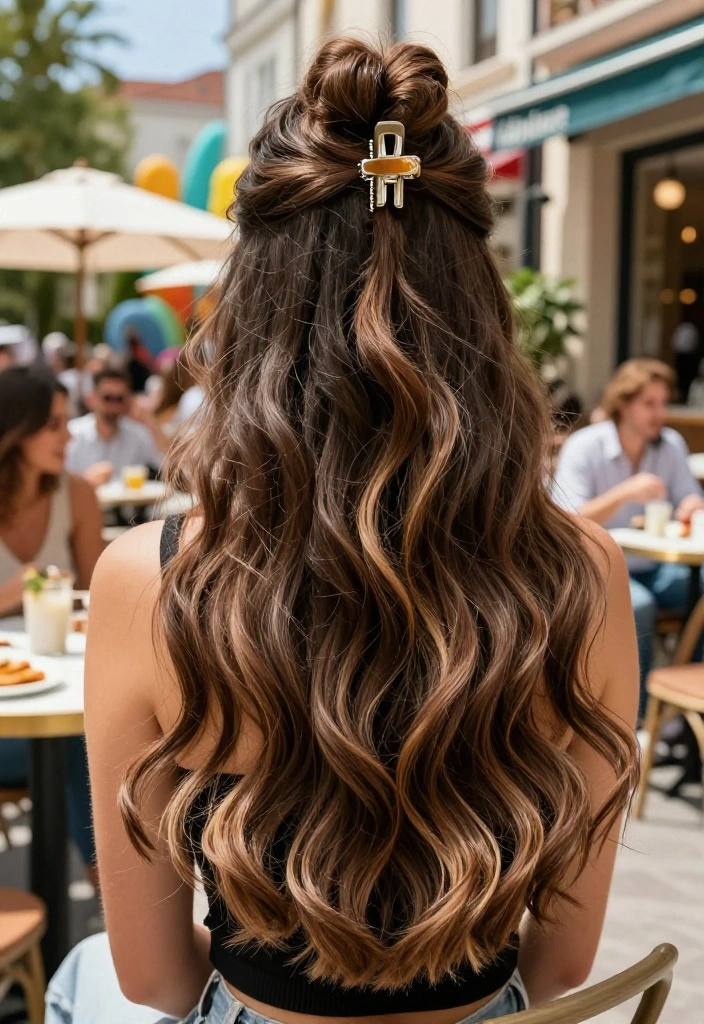18 Claw Clip Summer Updo Hairstyles You Can Do in Seconds - 9. High Claw Clip Top Knot 1