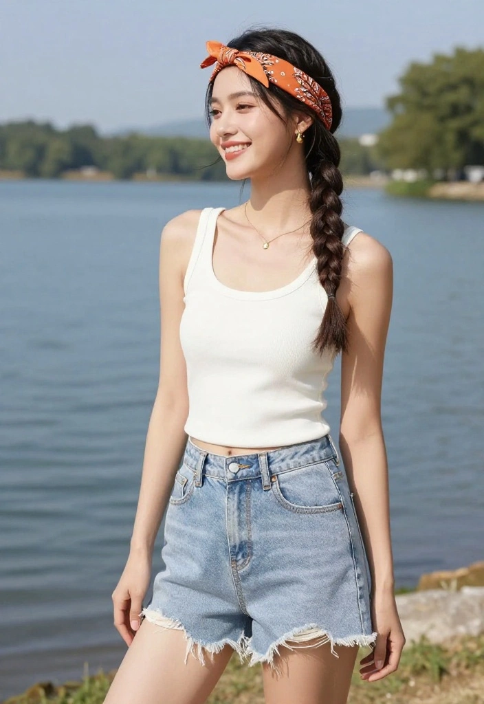 18 Cute Bandana Lake Hairstyles You Absolutely Must Try - 13. Side Braid with Bandana 1