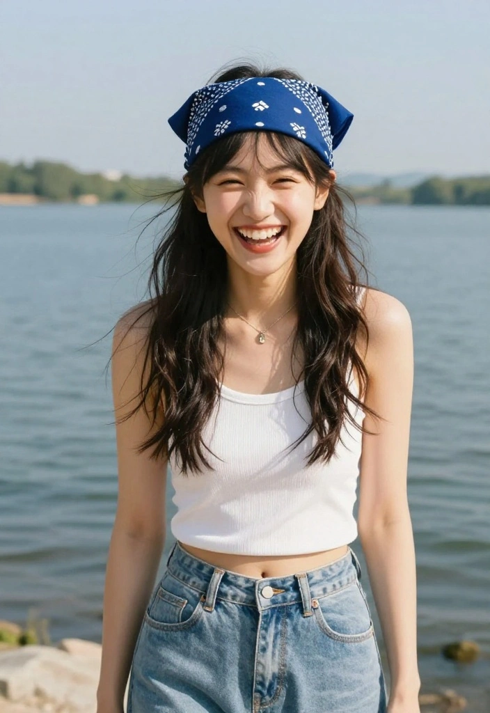 18 Cute Bandana Lake Hairstyles You Absolutely Must Try - 16. Knotted Bandana Tails 1