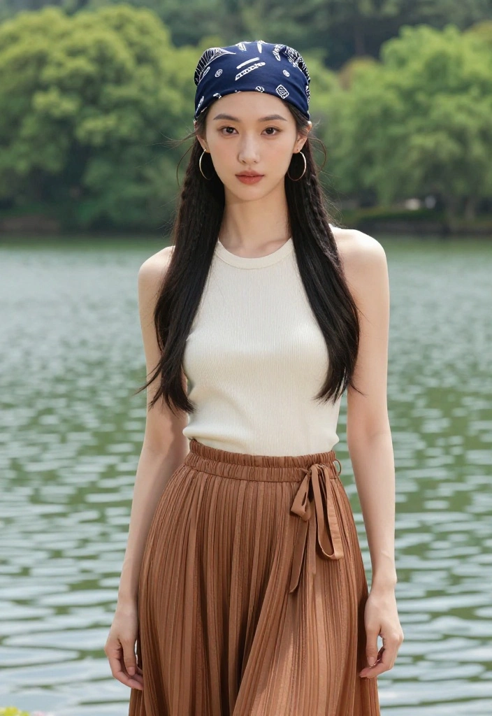 18 Cute Bandana Lake Hairstyles You Absolutely Must Try - 17. Chic Bandana Flair 1