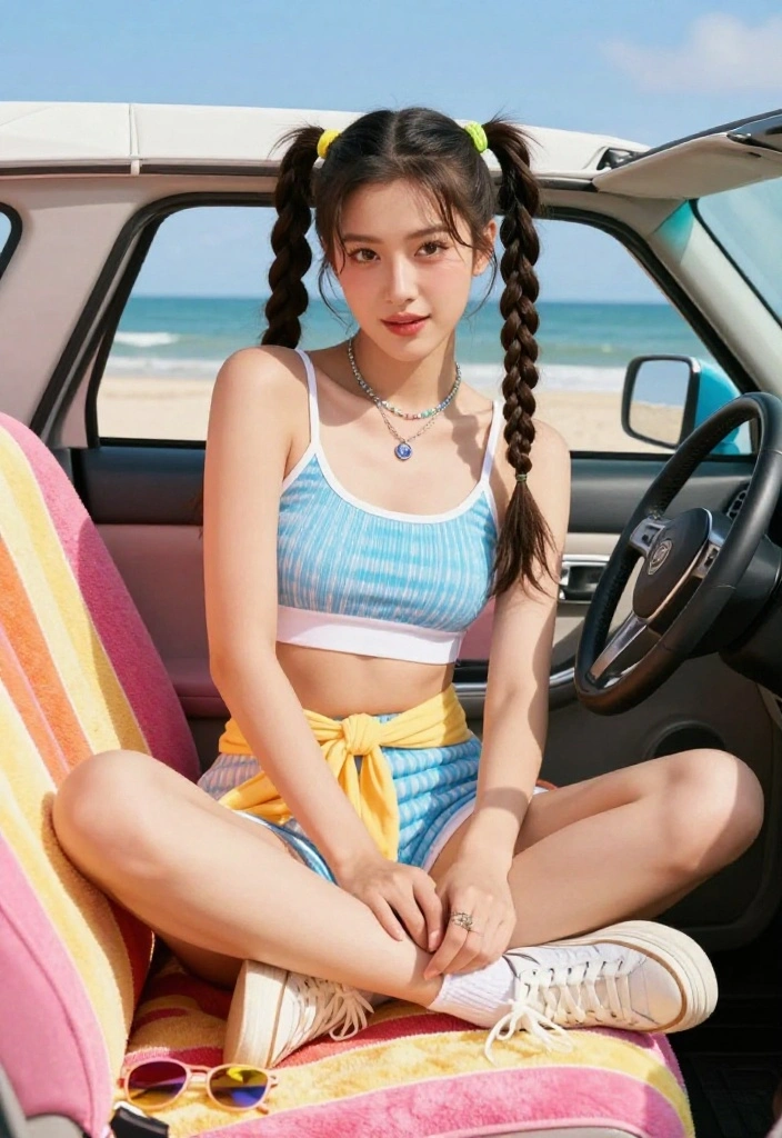 18 Easy Waterpark Hairstyles You Can Do Quickly in the Car - 10. Twisted Pigtails 1