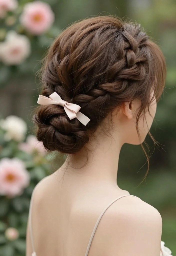 18 Elegant Hairstyles with Ribbon Perfect for Special Occasions - 11. Twisted Half-Updo with Soft Ribbons 1