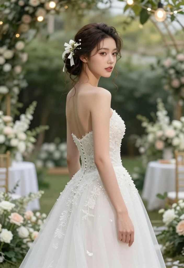 18 Elegant Hairstyles with Ribbon Perfect for Special Occasions - 17. Upswept Hair with Ribbons and Flowers 1