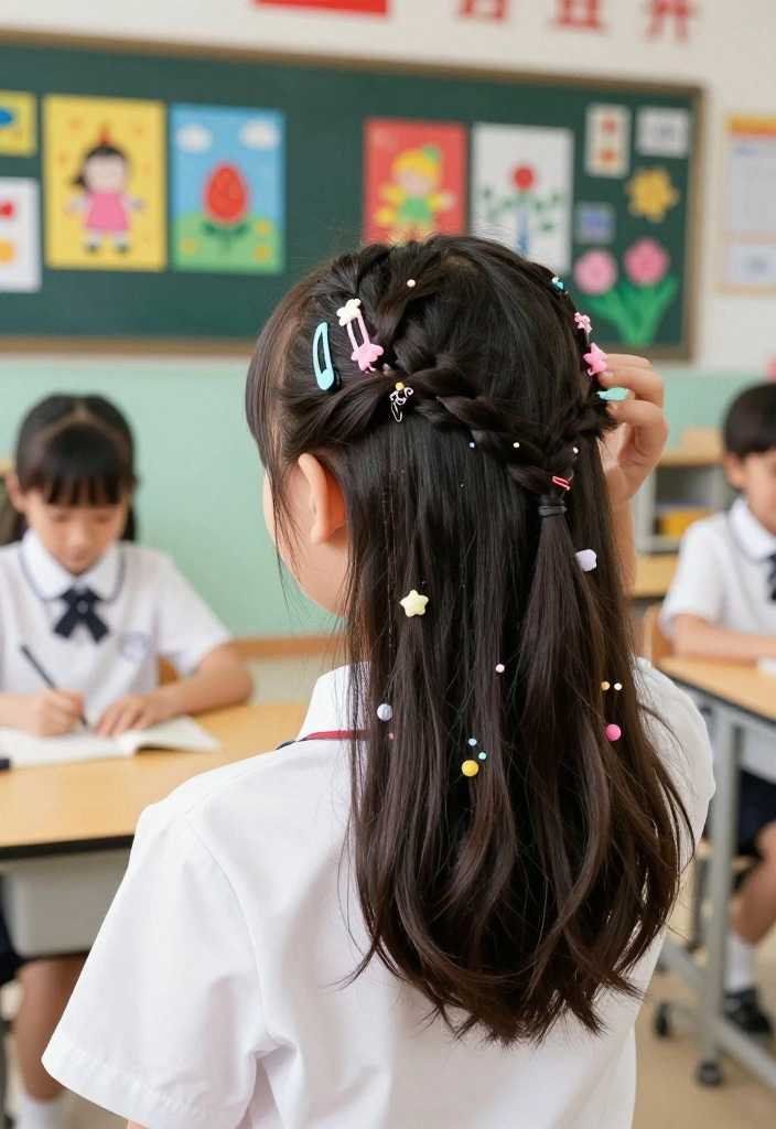 18 Fun Back to School Hairstyles That Take Under 5 Minutes - 12. Playful Hair Clips 1