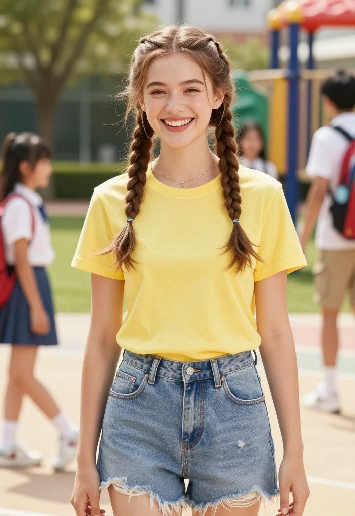 18 Fun Back to School Hairstyles That Take Under 5 Minutes - 8. Braided Pigtails 1