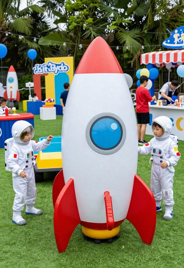 18+ Golf Cart Birthday Party Decor Ideas Your Kids Will Love - 15. Space Explorer Training 1