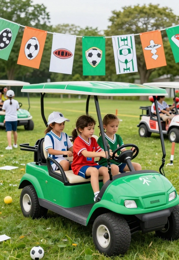 18+ Golf Cart Birthday Party Decor Ideas Your Kids Will Love - 17. Sports Extravaganza 1