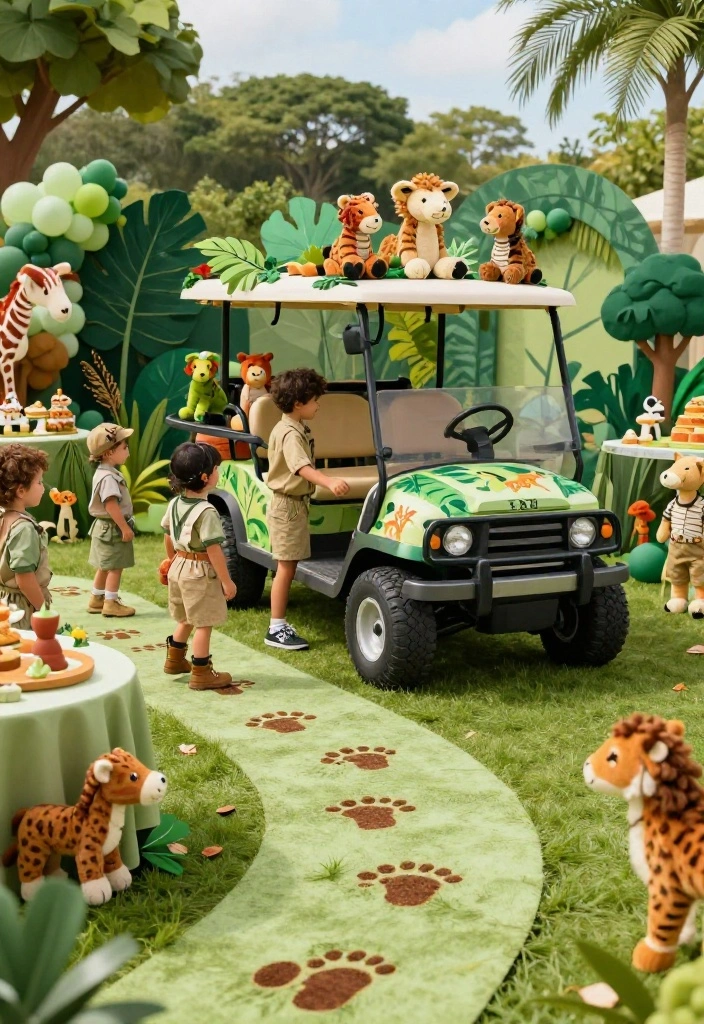 18+ Golf Cart Birthday Party Decor Ideas Your Kids Will Love - 2. Safari Adventure 1