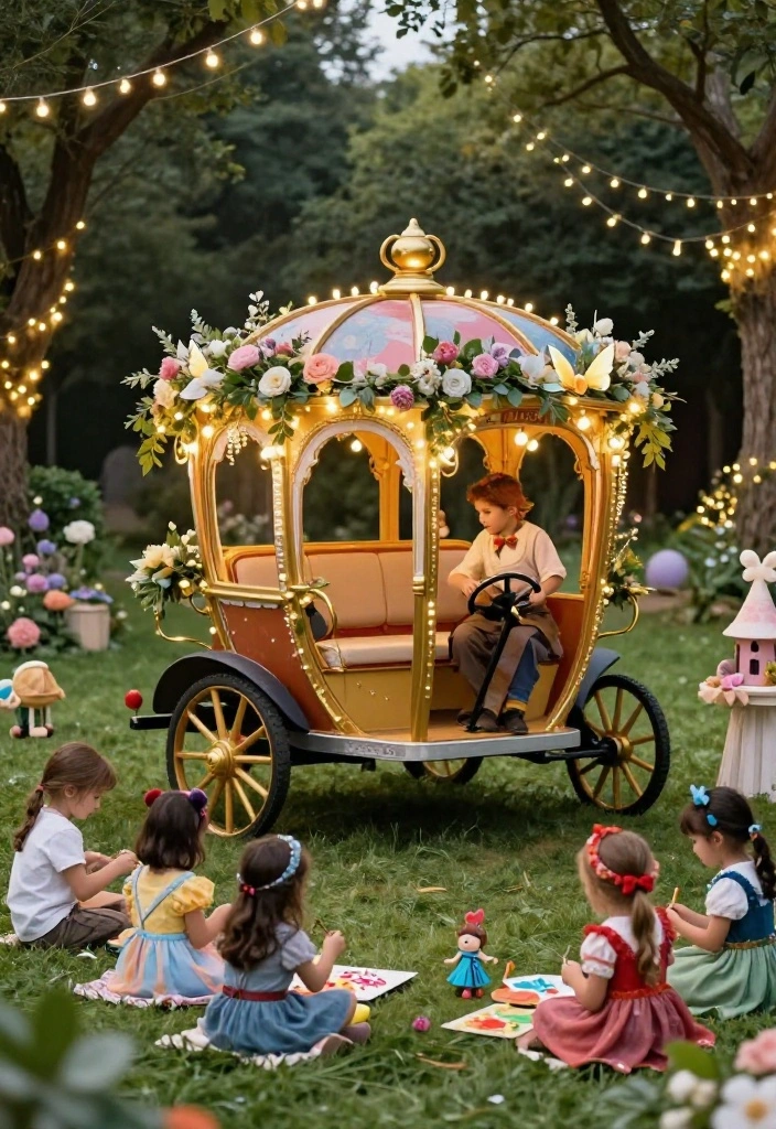 18+ Golf Cart Birthday Party Decor Ideas Your Kids Will Love - 4. Enchanted Fairytale 1