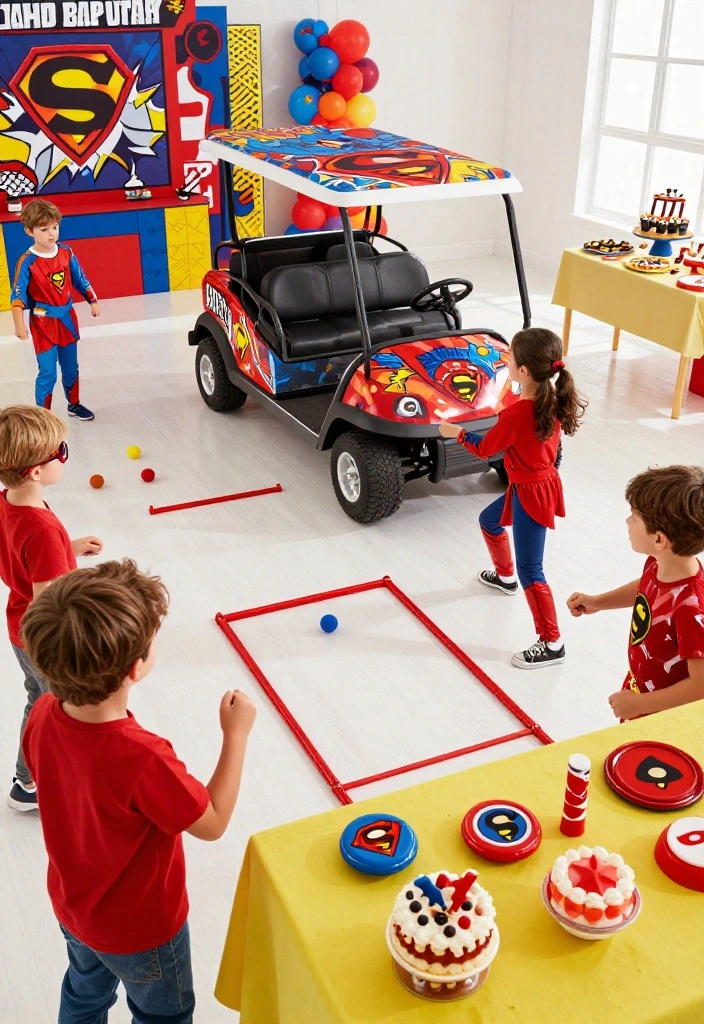 18+ Golf Cart Birthday Party Decor Ideas Your Kids Will Love - 5. Superhero Showdown 1