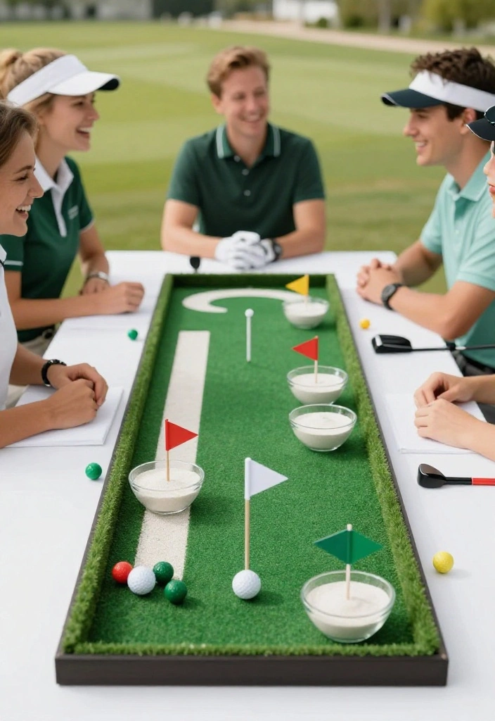 18 Golf Themed Centerpiece Ideas for a Stunning Party Table - 1. Miniature Golf Course Centerpiece 1