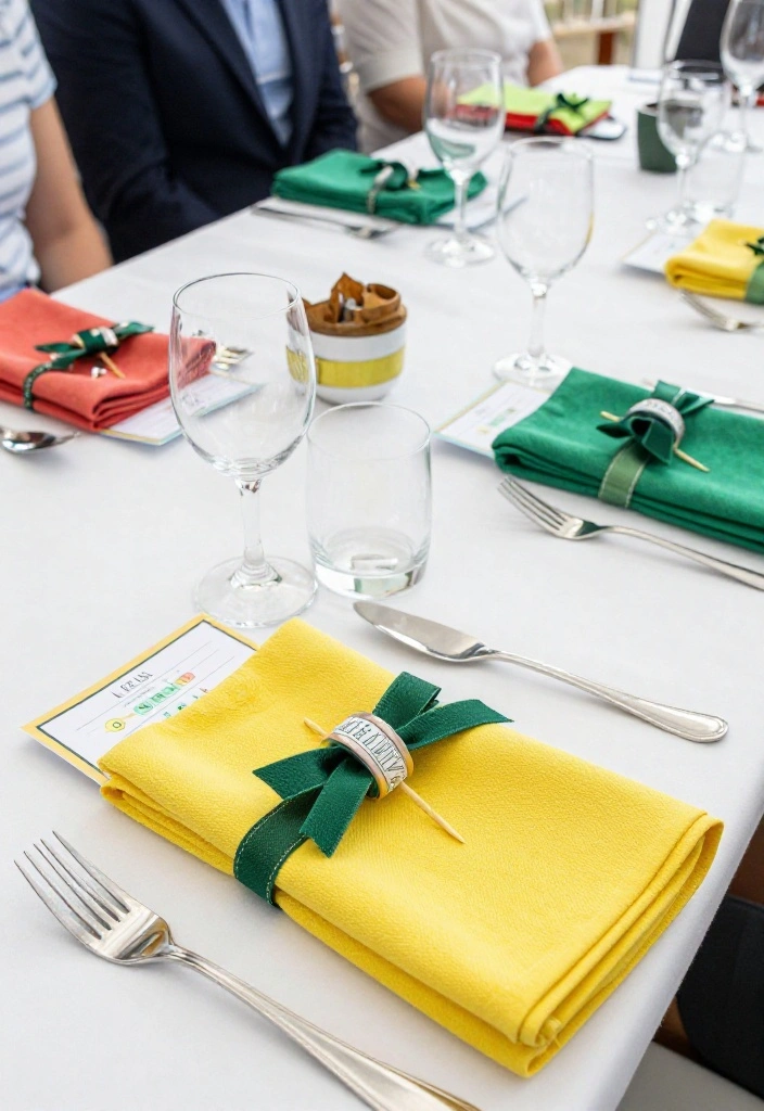 18 Golf Themed Centerpiece Ideas for a Stunning Party Table - 11. Golf Towel Napkin Fold 1
