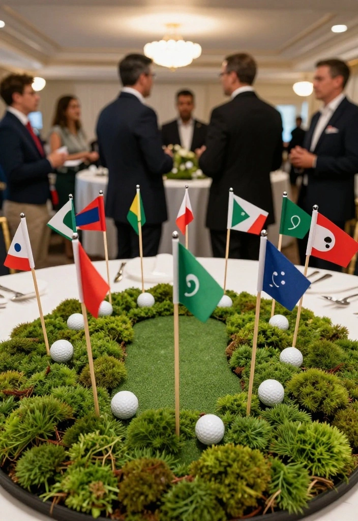 18 Golf Themed Centerpiece Ideas for a Stunning Party Table - 13. Golf Flag Centerpiece 1