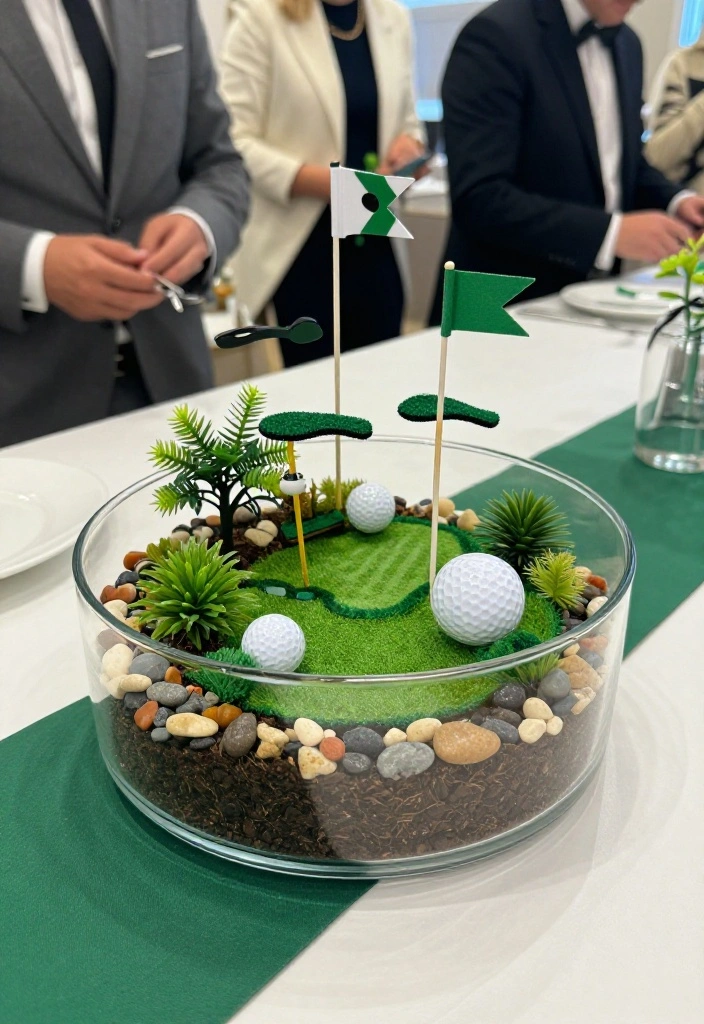 18 Golf Themed Centerpiece Ideas for a Stunning Party Table - 8. Golf-Inspired Terrarium 1