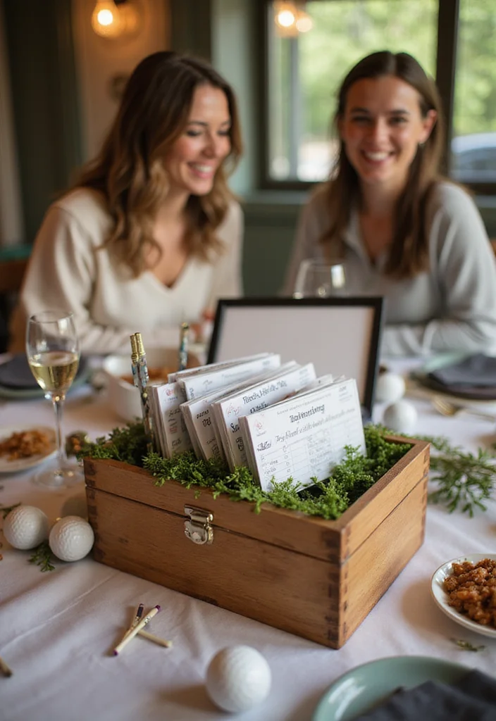 18 Golf Themed Centerpiece Ideas for a Stunning Party Table - 9. Golf Scorecard Holder Centerpiece 1