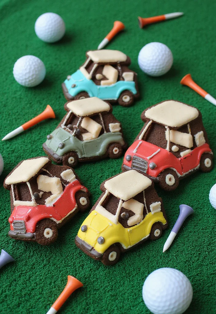 18 Golf Themed Desserts: Cakes, Cookies, and Treats for Any Event - 10. Golf Cart Chocolate Cookies 1