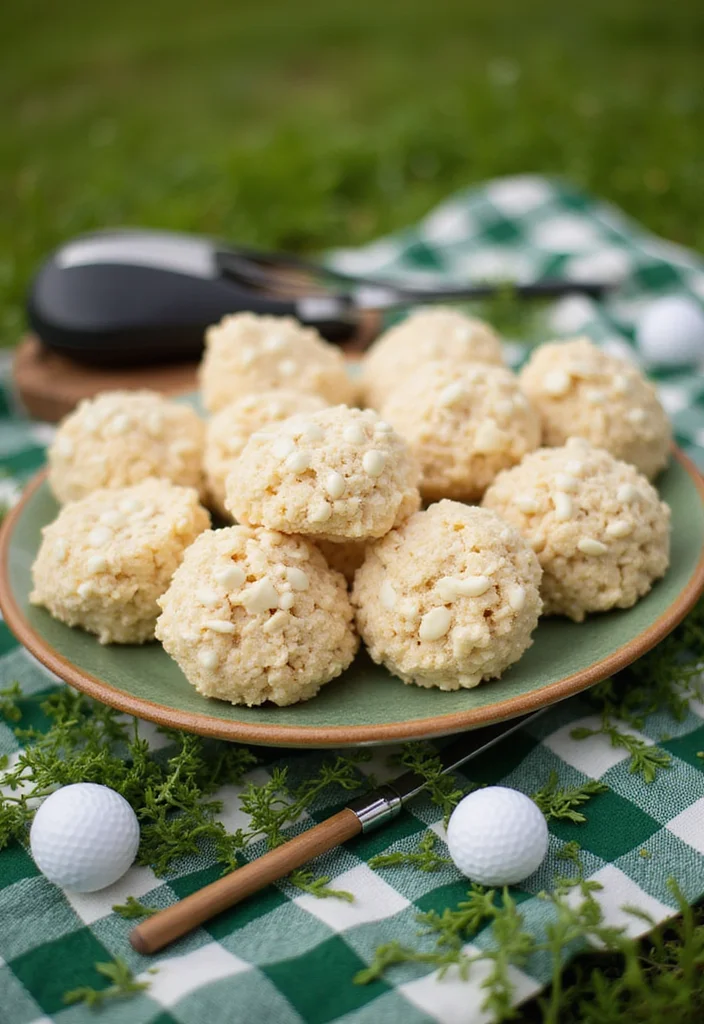 18 Golf Themed Desserts: Cakes, Cookies, and Treats for Any Event - 12. Hole-in-One Rice Krispie Treats 1