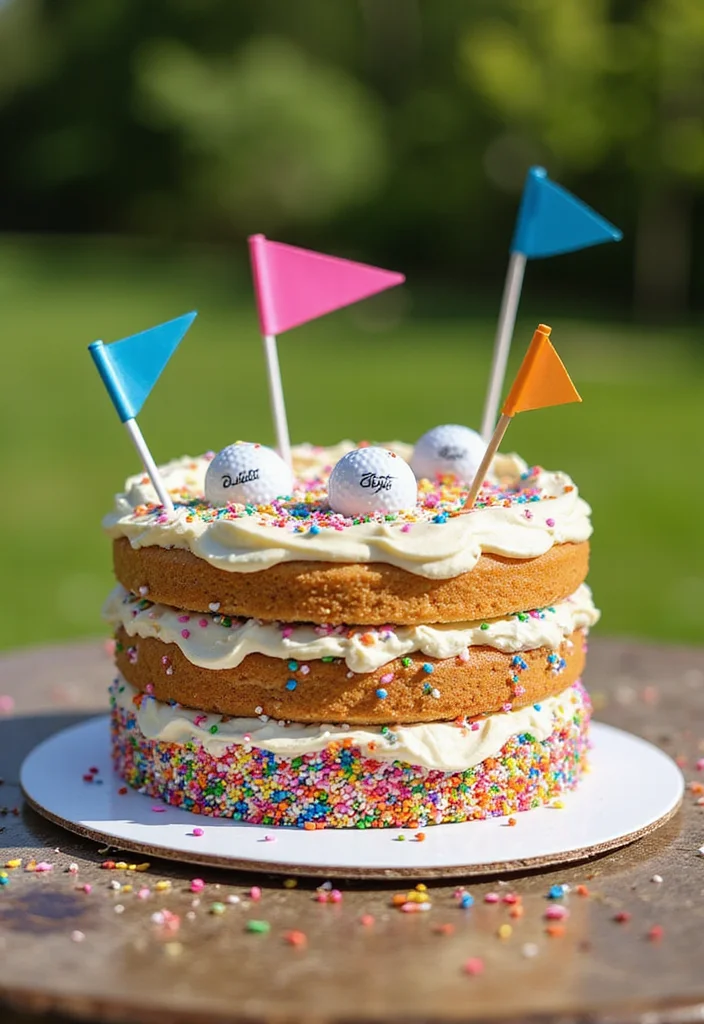 18 Golf Themed Desserts: Cakes, Cookies, and Treats for Any Event - 14. Caddy's Confetti Cake 1