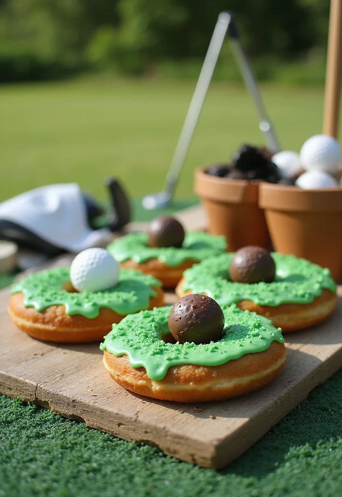 18 Golf Themed Desserts: Cakes, Cookies, and Treats for Any Event - 16. Bogey-Busting Donuts 1