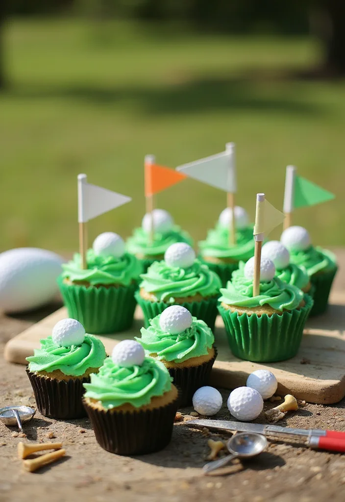 18 Golf Themed Desserts: Cakes, Cookies, and Treats for Any Event - 2. Fairway Cupcakes 1