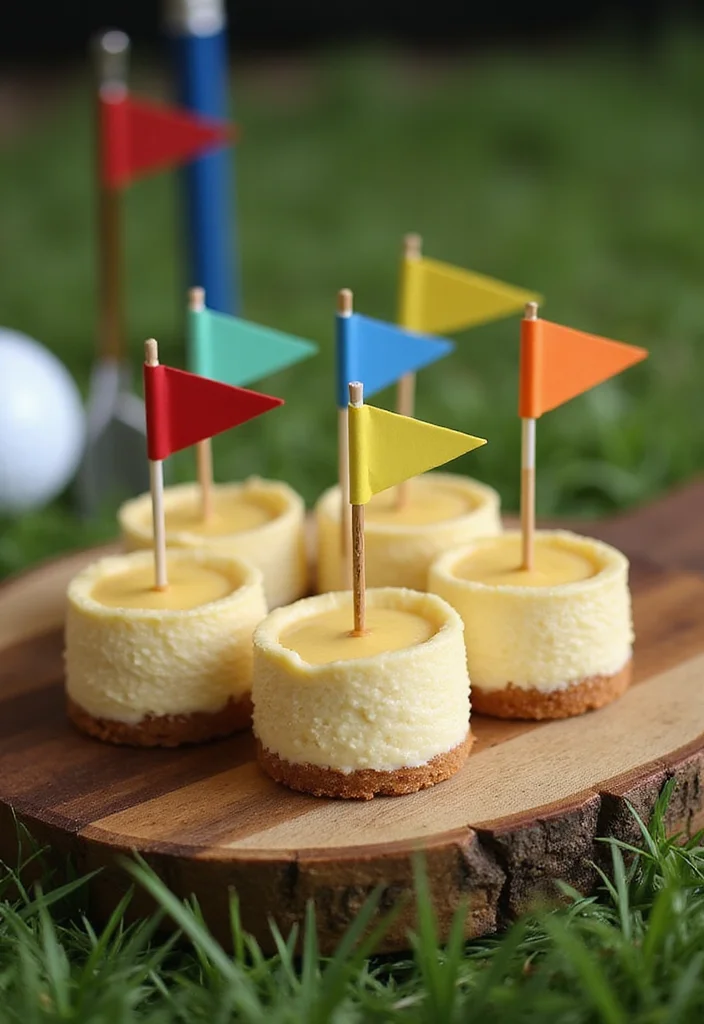 18 Golf Themed Desserts: Cakes, Cookies, and Treats for Any Event - 8. Golf Flag Cheesecake Bites 1