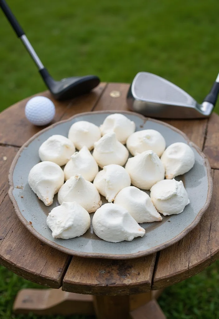 18 Golf Themed Desserts: Cakes, Cookies, and Treats for Any Event - 9. Birdie Meringues 1