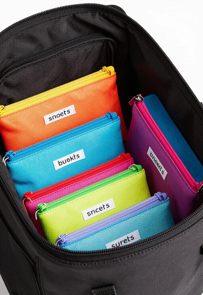 18 Gym Bag Organization Ideas to Keep All Your Essentials in Perfect Order - 5. Organize with Zipper Pouches 1