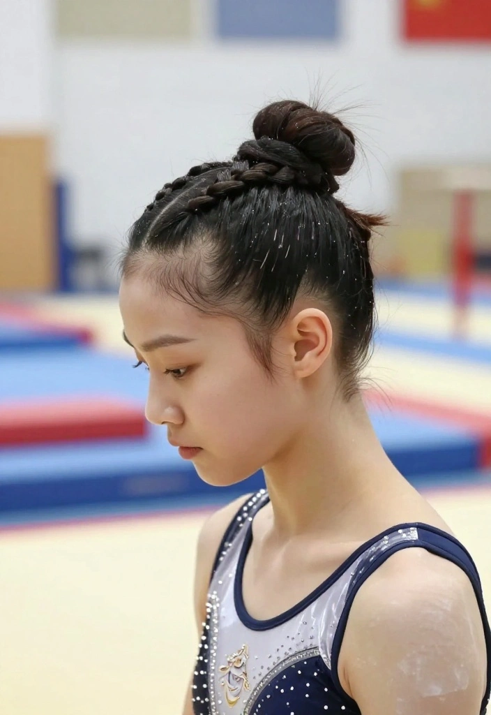 18 Gymnastics-Inspired Hairstyles That Work Perfectly for Intense Training Sessions - 14. Halo Braid 1