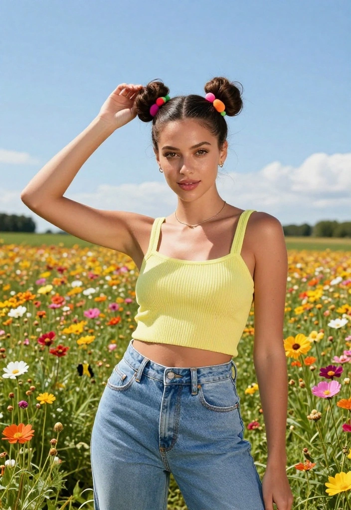 18 Heat-Resistant Hot Weather Hairstyles for Super Long Locks - 6. Playful Space Buns 1
