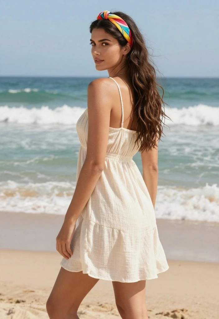 18 Heat-Resistant Hot Weather Hairstyles for Super Long Locks - 9. Beach Waves with a Headband 1