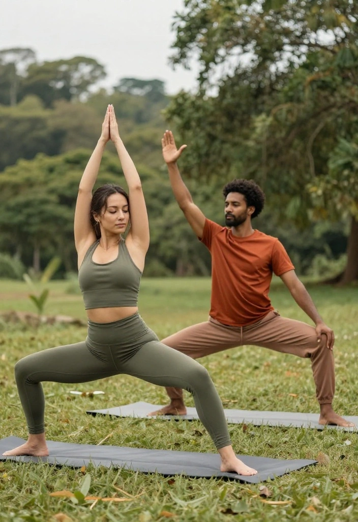 18 Matching Gym Outfit Sets for Couples Who Take Their Fitness Journey Seriously - 4. Earthy Tones for Serenity 1