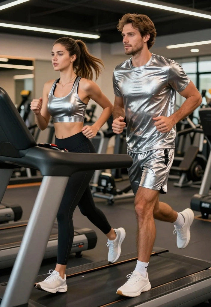 18 Matching Gym Outfit Sets for Couples Who Take Their Fitness Journey Seriously - 5. Metallic Accents 1
