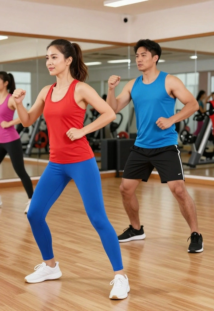 18 Matching Gym Outfit Sets for Couples Who Take Their Fitness Journey Seriously - 7. Bold Color Blocking 1